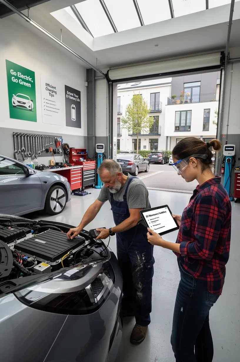 Ladestation für Elektroautos vor einem Autohaus in Deutschland.